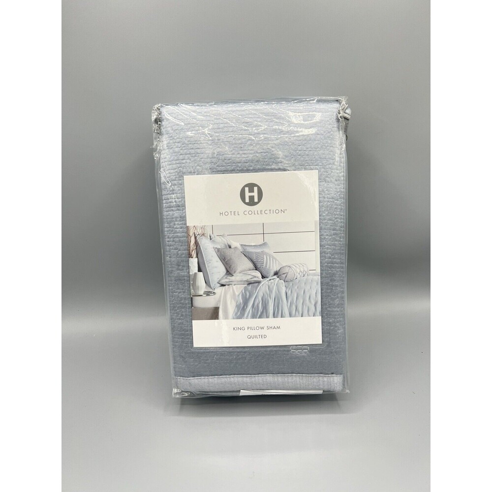 Hotel Collection Glint KING Quilted ONE SHAM Lake Blue